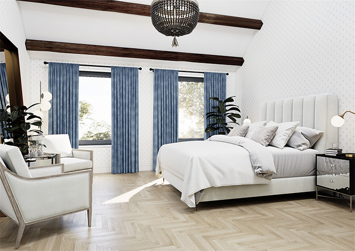 Florence Faux Suede, Prussian Blue - Made to Measure Curtains - Image 7